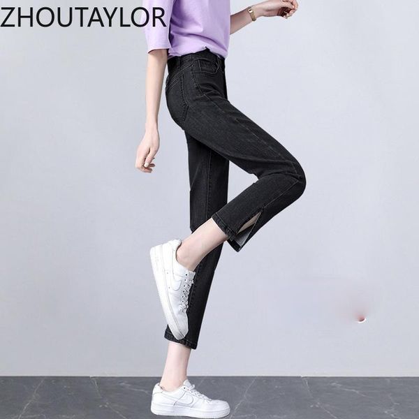 women's jeans zhoutaylor woman fashion korean ankle-length bottoms female button straight thin denim office lady autumn femme trouser, Blue
women's jeans zhoutaylor woman fashion korean ankle-length bottoms female button straight thin denim office lady autumn femme trouser, Blue