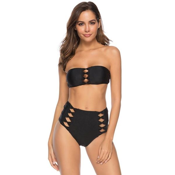 women's swimwear cikini 2021 -selling pure breast hollow pattern bikini backless lady's split swimsuit., White;black
women's swimwear cikini 2021 -selling pure breast hollow pattern bikini backless lady's split swimsuit., White;black
