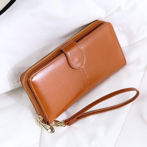 wallets long wallet women's 2021 style fashion oil wax leather retro large capacity zipper da kou bao, Red;black
wallets long wallet women's 2021 style fashion oil wax leather retro large capacity zipper da kou bao, Red;black