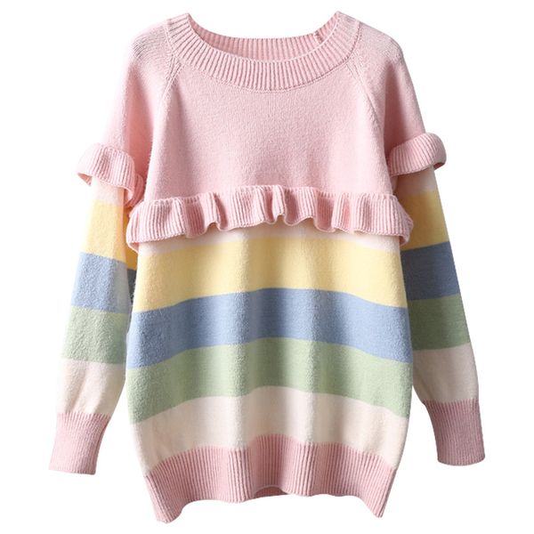 winter fashion knitted sweaters women jumper kawaii colorful striped vintage ruffles pullover cashmere autumn korean knitwear, White;black
winter fashion knitted sweaters women jumper kawaii colorful striped vintage ruffles pullover cashmere autumn korean knitwear, White;black