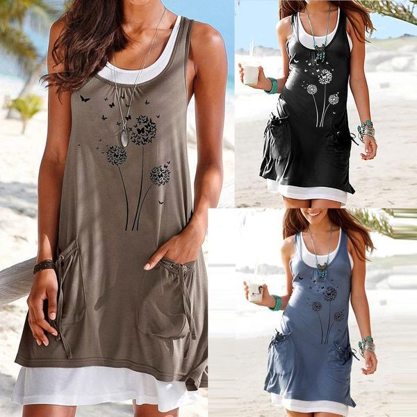casual dresses women print floral female u-neck two-piece suit sleeveless dress ladies summer pockets tank vestidos, Black;gray
casual dresses women print floral female u-neck two-piece suit sleeveless dress ladies summer pockets tank vestidos, Black;gray