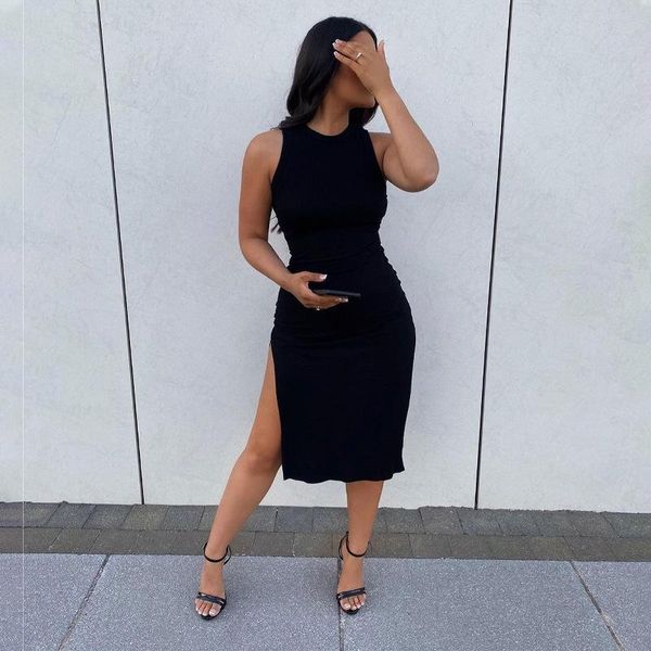 casual dresses tank side split midi dress women party club sleeveless cotton solid 2021 fashion summer street lady sundress, Black;gray
casual dresses tank side split midi dress women party club sleeveless cotton solid 2021 fashion summer street lady sundress, Black;gray