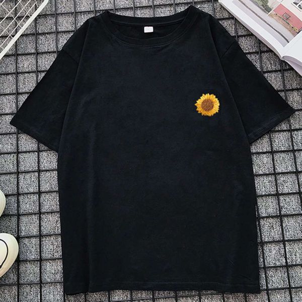 women's t-shirt net red daisy short super fire korean fashion student loose half sleeve ttqr, White
women's t-shirt net red daisy short super fire korean fashion student loose half sleeve ttqr, White