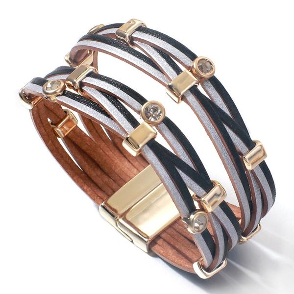tennis amorcome women wrap bracelet crystal cross leather bracelets boho charm wrist bangles fashion female jewelry gift wholesale, Golden;silver
tennis amorcome women wrap bracelet crystal cross leather bracelets boho charm wrist bangles fashion female jewelry gift wholesale, Golden;silver