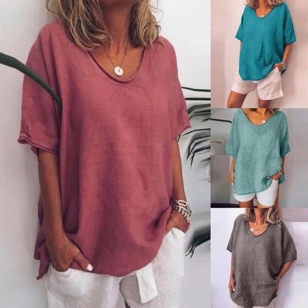 women's t-shirt women casual summer solid color tee o-neck short sleeves plus size blouse for femme fashion clothings, White
women's t-shirt women casual summer solid color tee o-neck short sleeves plus size blouse for femme fashion clothings, White