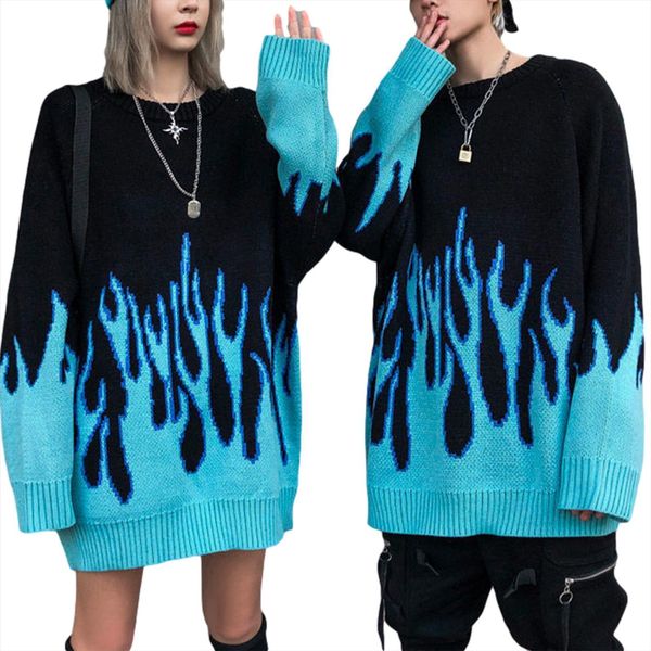 winter autumn loose long women sweaters blue flame o neck plus size female pullover couple men amp, White;black
winter autumn loose long women sweaters blue flame o neck plus size female pullover couple men amp, White;black