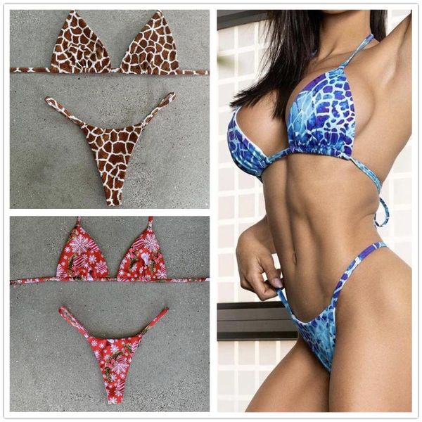 women's swimwear 2022 christmas print bikini women`s swimsuit female mini thong bikinis set bather beachwear swimming for bathing suit, White;black
women's swimwear 2022 christmas print bikini women`s swimsuit female mini thong bikinis set bather beachwear swimming for bathing suit, White;black