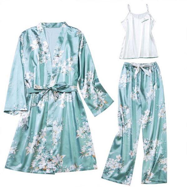 women's sleepwear 3pcs soft pajama set for spring & fall ladies floral printed pink blue cardigan+camisole+pants homewear b3bn, Black;red
women's sleepwear 3pcs soft pajama set for spring & fall ladies floral printed pink blue cardigan+camisole+pants homewear b3bn, Black;red