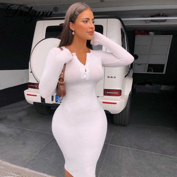 dulzura ribbed knitted women pure midi dress solid long sleeve buttons bodycon party elegant 2021 autumn winter club p0809, Black;gray
dulzura ribbed knitted women pure midi dress solid long sleeve buttons bodycon party elegant 2021 autumn winter club p0809, Black;gray