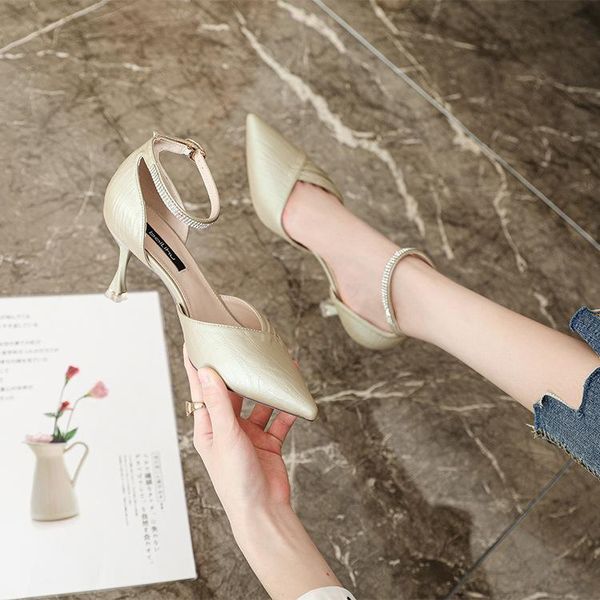dress shoes limeike 2021 women's shallow mouth up sandals beige heeled comfort block, Black
