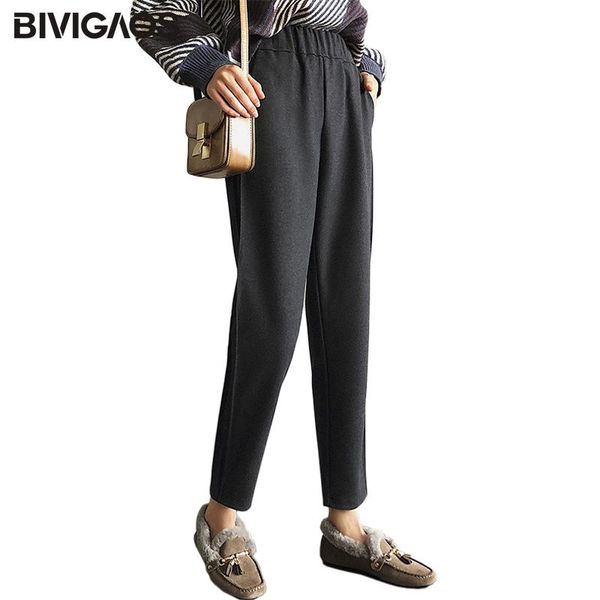 women's pants & capris bivigaos 2021 autumn winter womens roman woolen thickening casual harem fashion ninth trousers side suture loose, Black;white
women's pants & capris bivigaos 2021 autumn winter womens roman woolen thickening casual harem fashion ninth trousers side suture loose, Black;white