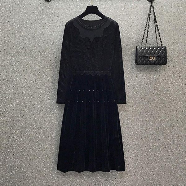 casual dresses -5xl plus size women elegant vintage autumn vestido 2021 fashion long sleeve o neck beading mesh patchwork dress, Black;gray
casual dresses -5xl plus size women elegant vintage autumn vestido 2021 fashion long sleeve o neck beading mesh patchwork dress, Black;gray