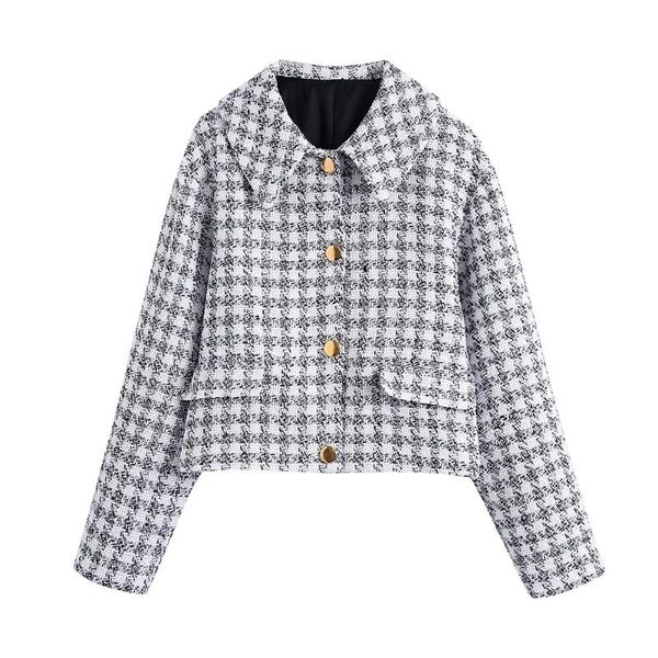 women's jackets xikom 2021 autumn plaid textured tweed jacket women pockets long sleeve cardigan casual loose coats, Black;brown
women's jackets xikom 2021 autumn plaid textured tweed jacket women pockets long sleeve cardigan casual loose coats, Black;brown