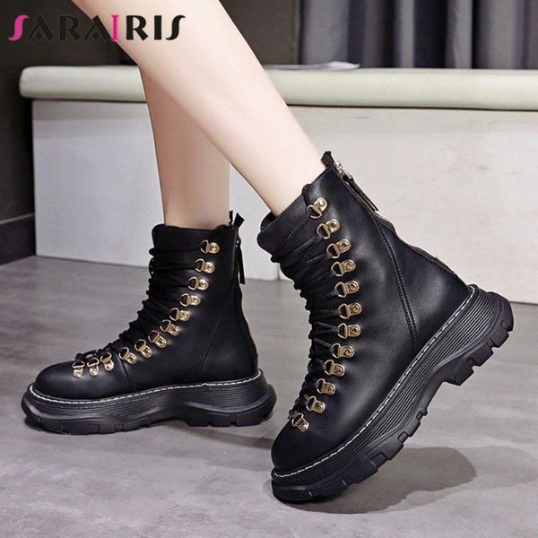 boots sarairis sewing platform punk mid calf women casual ladies brand round toe elegant shoes lace chunky, Black
boots sarairis sewing platform punk mid calf women casual ladies brand round toe elegant shoes lace chunky, Black