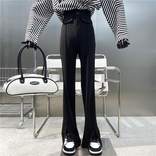 women's pants & capris brand niche design 2021 versatile high waist slim straight slit casual long legs floor mops trousers, Black;white
women's pants & capris brand niche design 2021 versatile high waist slim straight slit casual long legs floor mops trousers, Black;white