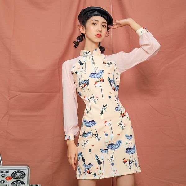 autumn girl chinese dress qipao sweet slim daily cheongsam mesh long sleeve flower print female mini ta2464 ethnic clothing, Red
autumn girl chinese dress qipao sweet slim daily cheongsam mesh long sleeve flower print female mini ta2464 ethnic clothing, Red