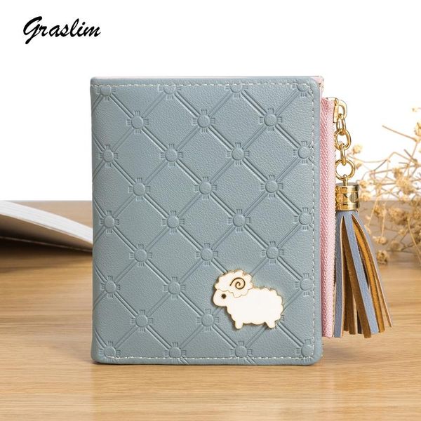 wallets 2021 women cartoon tassel coin purse lamb hardware female small clutch pu leather id card holder bag, Red;black
wallets 2021 women cartoon tassel coin purse lamb hardware female small clutch pu leather id card holder bag, Red;black
