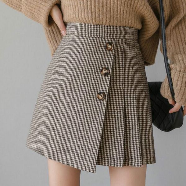 korean preppy style plaid high waist pleated mini skirt women 2021 new autumn winter woolen skirts female casual skirt, Black
korean preppy style plaid high waist pleated mini skirt women 2021 new autumn winter woolen skirts female casual skirt, Black
