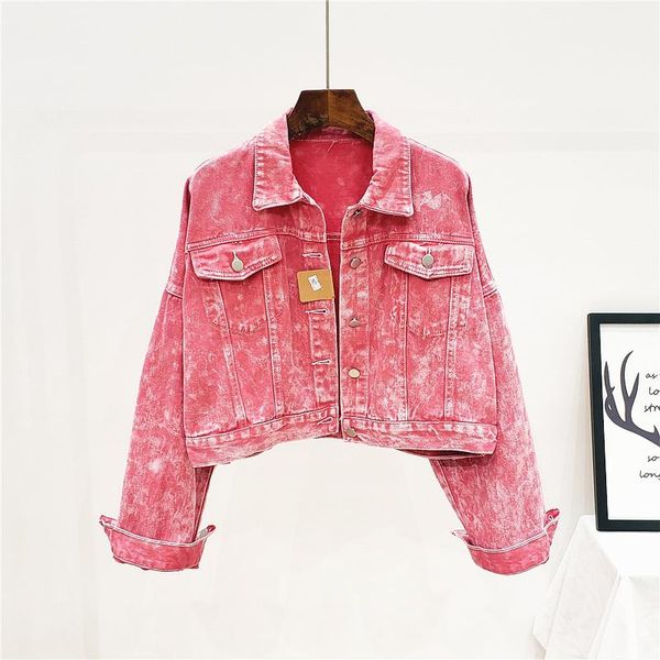 women's jackets 2021 spring autumn street fashion jeans jacket loose casual pink washing coat bf short denim outwear, Black;brown
women's jackets 2021 spring autumn street fashion jeans jacket loose casual pink washing coat bf short denim outwear, Black;brown