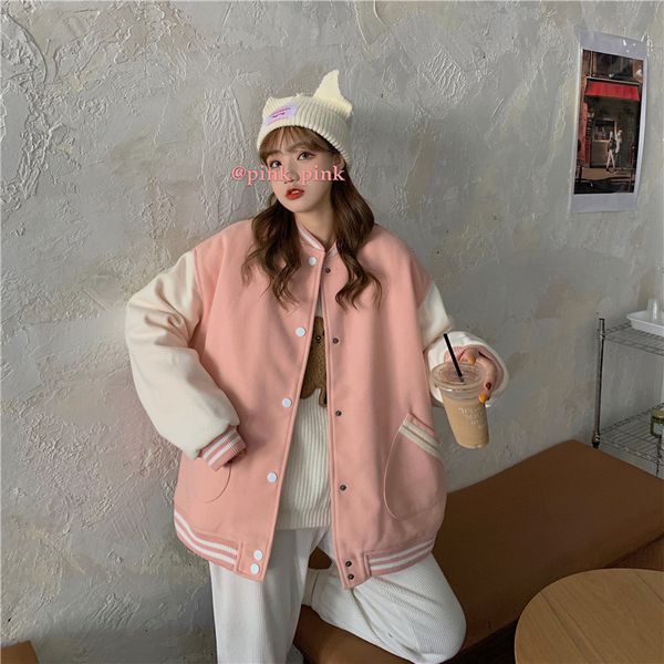 women's jackets korean women's sweater loose long baseball uniform spring and autumn plus velvet-thick american jacket ggqp, Black;brown
women's jackets korean women's sweater loose long baseball uniform spring and autumn plus velvet-thick american jacket ggqp, Black;brown