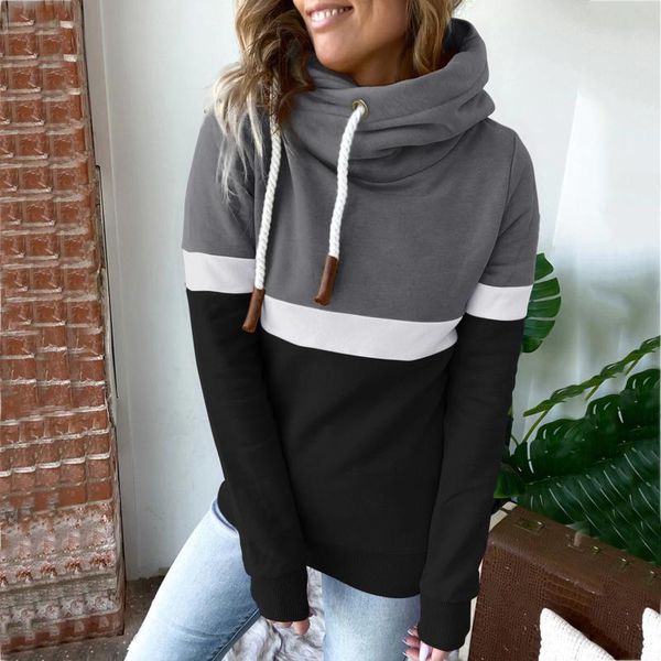 women's hoodies & sweatshirts color matching pullover sweatshirt solid long sleeve turtleneck oversized streetwear, Black
women's hoodies & sweatshirts color matching pullover sweatshirt solid long sleeve turtleneck oversized streetwear, Black