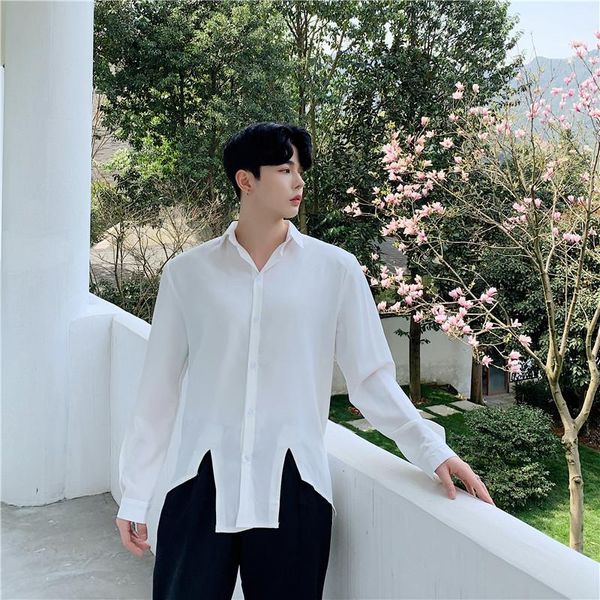 men's casual shirts men split long sleeve shirt male women streetwear stage dress 3 orders, White;black
men's casual shirts men split long sleeve shirt male women streetwear stage dress 3 orders, White;black