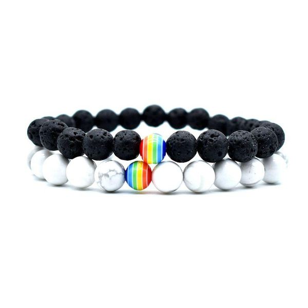 beaded, strands natural stone beads rainbow bracelet lava howlite for women men couple friend bangles jewelry pulseira bileklik, Black
beaded, strands natural stone beads rainbow bracelet lava howlite for women men couple friend bangles jewelry pulseira bileklik, Black