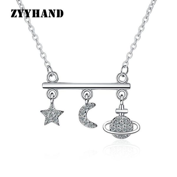 pendant necklaces platinum-plated clean stone women necklace moon star planet elegant cross chain lady romantic girl neck jewellery, Silver
pendant necklaces platinum-plated clean stone women necklace moon star planet elegant cross chain lady romantic girl neck jewellery, Silver
