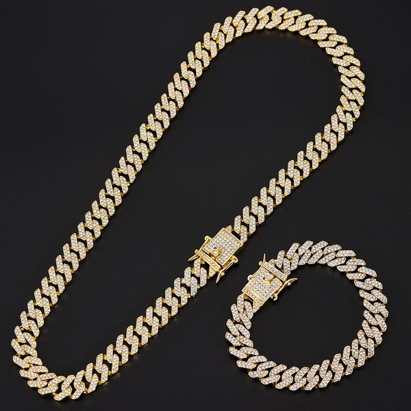 2pcs12mm punk rhinestone cuban link necklace miami iced out gold color 2022 fashion mens hip hop bracelets for men jewelry gift, Silver
2pcs12mm punk rhinestone cuban link necklace miami iced out gold color 2022 fashion mens hip hop bracelets for men jewelry gift, Silver