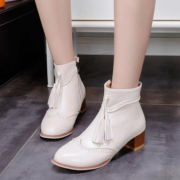 boots tassel women retro square heel anti-slip zipper ankle for casual fashion solid middle botas mujer, Black
boots tassel women retro square heel anti-slip zipper ankle for casual fashion solid middle botas mujer, Black
