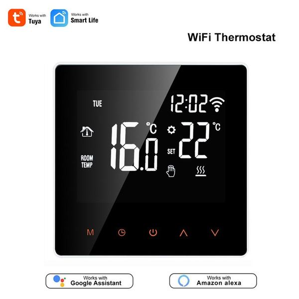 smart home control tuya wifi thermostat for electric floor heating lcd touch screen temperature controller work with google alexa app
smart home control tuya wifi thermostat for electric floor heating lcd touch screen temperature controller work with google alexa app