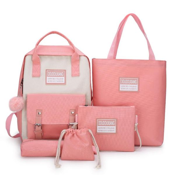 canvas female book bag backpack 5pcs/set schoolbag school travel pack fashion tassel women teenage teenagers girl bags
canvas female book bag backpack 5pcs/set schoolbag school travel pack fashion tassel women teenage teenagers girl bags