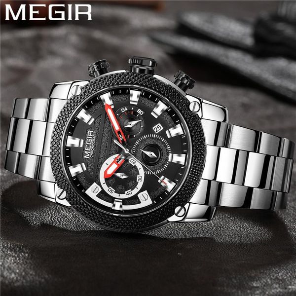 wristwatches megir watch men waterproof chronograph military male clock silver stainless steel man sport wristwatch 2134, Slivery;brown
wristwatches megir watch men waterproof chronograph military male clock silver stainless steel man sport wristwatch 2134, Slivery;brown