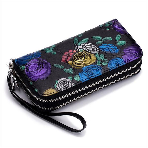genuine leather large capacity double zipper pockets women floral long wallet credit card holder ladies purse rose flower clutch, Red;black
genuine leather large capacity double zipper pockets women floral long wallet credit card holder ladies purse rose flower clutch, Red;black