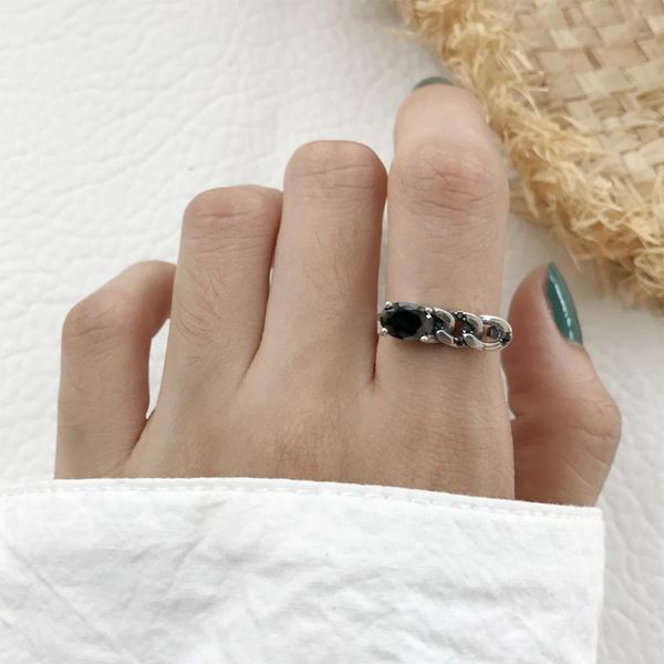 cluster rings 1pc authentic s925 sterling silver fine jewelry roped twisted black agate chain open adjust j419, Golden;silver
cluster rings 1pc authentic s925 sterling silver fine jewelry roped twisted black agate chain open adjust j419, Golden;silver