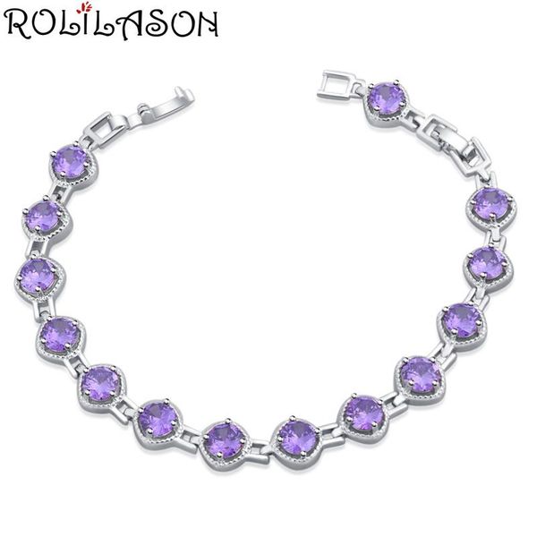 link, chain rolilason fashion small fresh 925 silver purple crystal zircon glamour bracelet most wedding gift tb1159, Black
link, chain rolilason fashion small fresh 925 silver purple crystal zircon glamour bracelet most wedding gift tb1159, Black