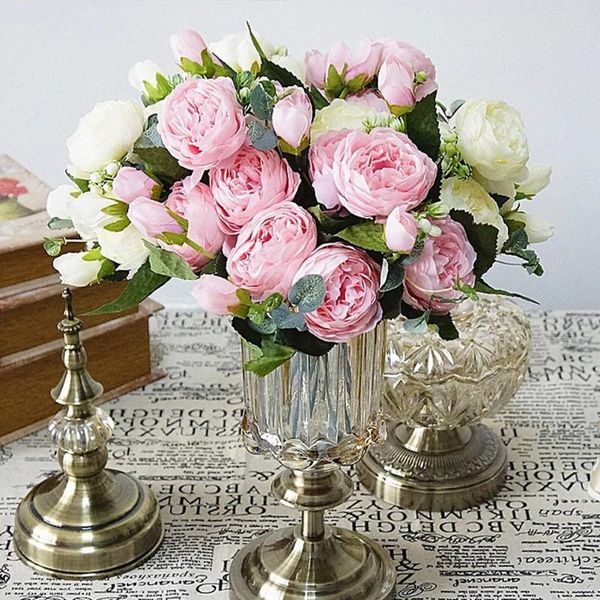 decorative flowers & wreaths 30 cm rose pink silk artificial bouquet 5 big head and forks 4 bud fake for home wedding decoration
decorative flowers & wreaths 30 cm rose pink silk artificial bouquet 5 big head and forks 4 bud fake for home wedding decoration