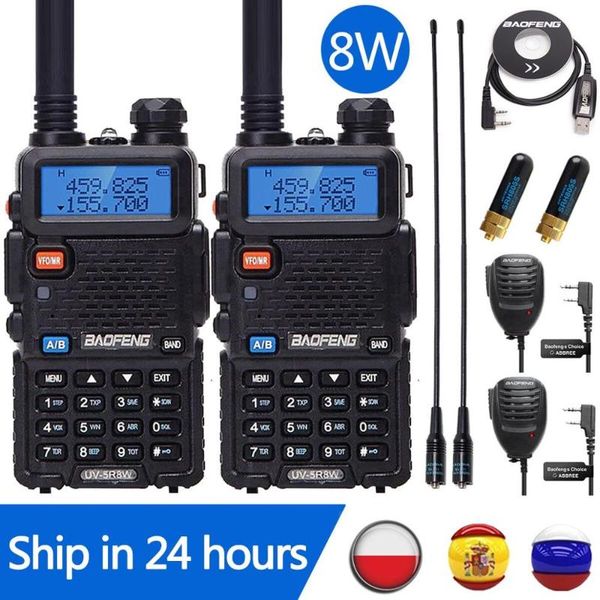 walkie talkie 2pcs baofeng uv-5r 8w uv5r cb radio station 10km vhf uhf dual band uv 5r two way for hunting ham radios
walkie talkie 2pcs baofeng uv-5r 8w uv5r cb radio station 10km vhf uhf dual band uv 5r two way for hunting ham radios