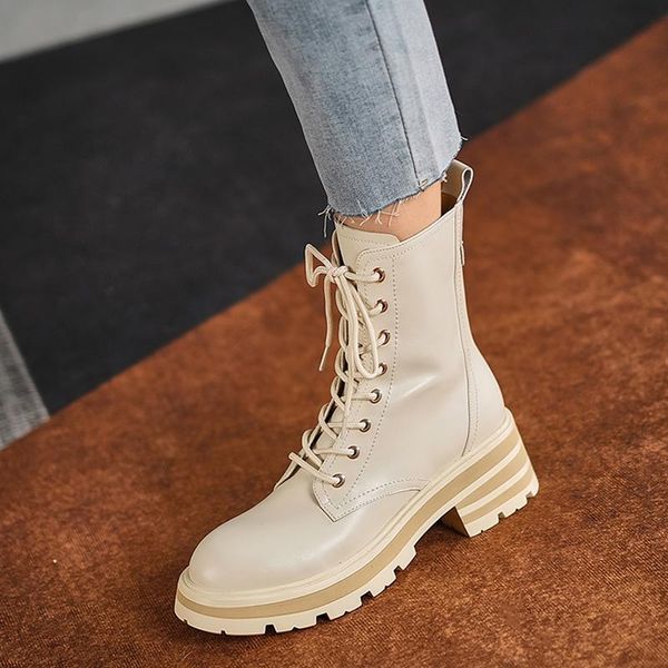 boots lace-up outdoor leisure women ankle genuine leather round toe chunky heels autumn winter shoes woman platform, Black
boots lace-up outdoor leisure women ankle genuine leather round toe chunky heels autumn winter shoes woman platform, Black