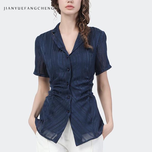 women's blouses & shirts luxury bling chiffon striped shirt women 2021 summer short sleeve v-neck elegant slim plus size office ladies, White
women's blouses & shirts luxury bling chiffon striped shirt women 2021 summer short sleeve v-neck elegant slim plus size office ladies, White