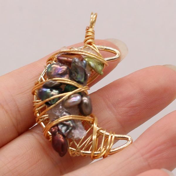 charms natural semi-precious stone pearl pendant moon shape gold wire 28x47mm for jewelry making necklaces accessories gift, Bronze;silver
charms natural semi-precious stone pearl pendant moon shape gold wire 28x47mm for jewelry making necklaces accessories gift, Bronze;silver