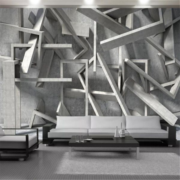 wallpapers 3d wallcovering wall covering messy blocks wooden strips space pattern mural home decor living room bedroom painting