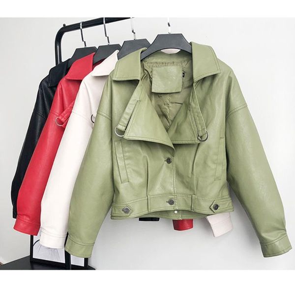 women's jackets female 2021 design spring autumn pu leather jacket faux soft coat slim black rivet zipper motorcycle pink, Black;brown
women's jackets female 2021 design spring autumn pu leather jacket faux soft coat slim black rivet zipper motorcycle pink, Black;brown