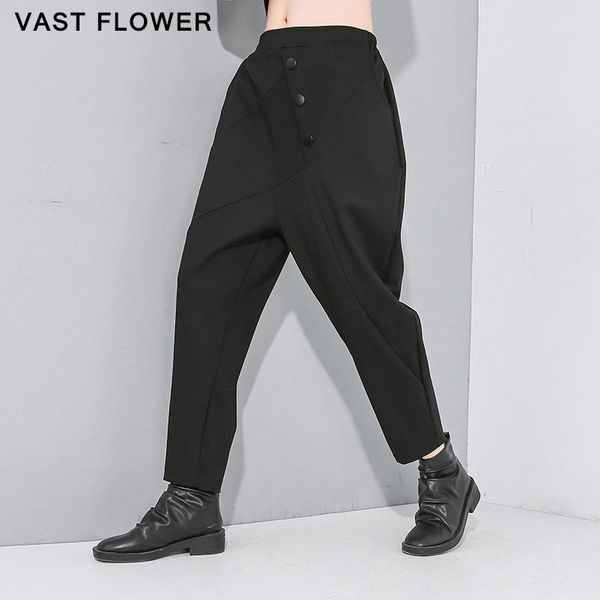 black vintage high waist harem pants women button pocket casual loose trousers 2021 spring autumn fashion streetwear women's & capris, Black;white
black vintage high waist harem pants women button pocket casual loose trousers 2021 spring autumn fashion streetwear women's & capris, Black;white
