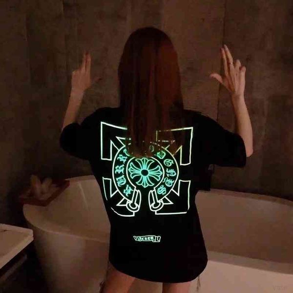 off t fashion shirt co branded crosin brand luminous men's and women's short sleeve t-shirt k69 euys, White;black
off t fashion shirt co branded crosin brand luminous men's and women's short sleeve t-shirt k69 euys, White;black