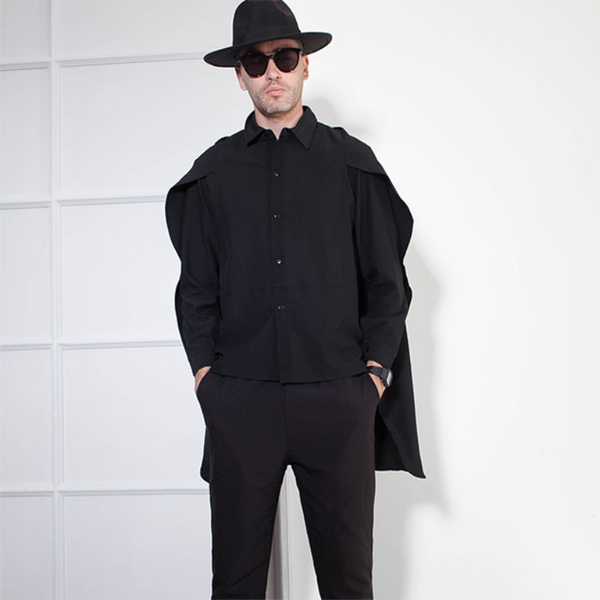 men's casual shirts men europe and the united states catwalk cape long sleeves loose large shirt spring autumn street tide, White;black
men's casual shirts men europe and the united states catwalk cape long sleeves loose large shirt spring autumn street tide, White;black