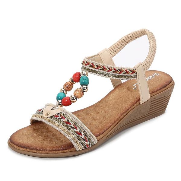 fashion women's sandals 2021 summer slope heel comfortable color bead string casual female roman style trendy, Black
fashion women's sandals 2021 summer slope heel comfortable color bead string casual female roman style trendy, Black