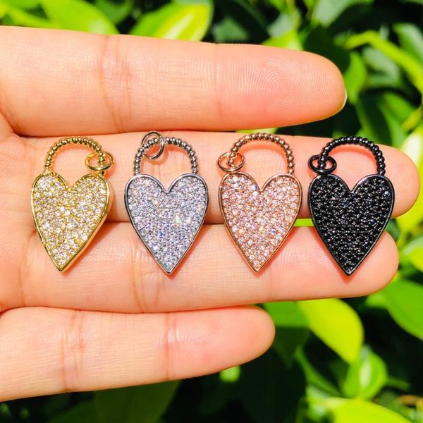 charms 5pcs heart lock for women bracelet making cubic zirconia pave gold plated pendant necklace handcraft jewelry supply, Bronze;silver
charms 5pcs heart lock for women bracelet making cubic zirconia pave gold plated pendant necklace handcraft jewelry supply, Bronze;silver