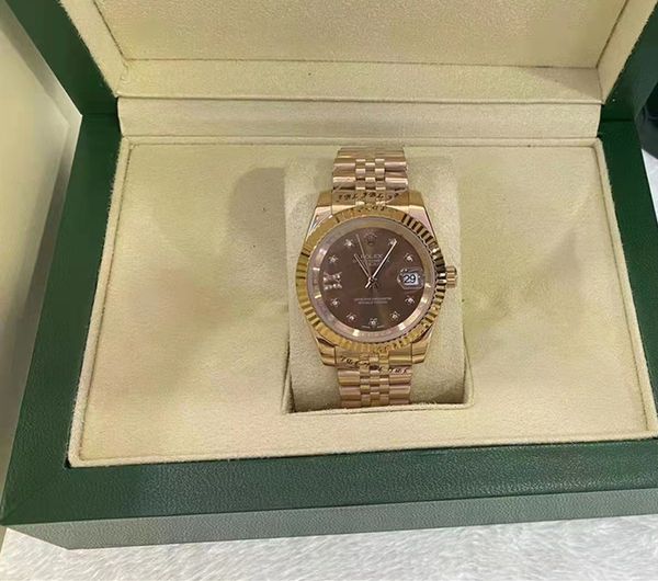 with original box luxury watches 41mm 18k gold dark rhodium index dial automatic fashion brand men's watch wristwatch, Slivery;brown
with original box luxury watches 41mm 18k gold dark rhodium index dial automatic fashion brand men's watch wristwatch, Slivery;brown
