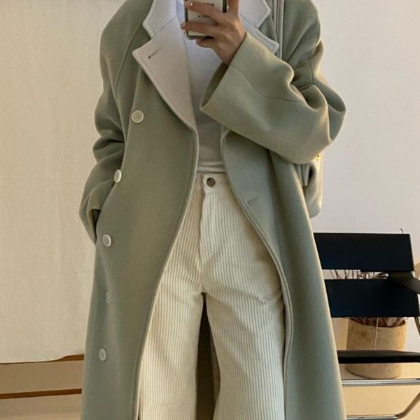 women's wool & blends autumn winter long sleeved woolen outerwear women simple lace-up solid single breasted coat elegant lapel overcoa, Black
women's wool & blends autumn winter long sleeved woolen outerwear women simple lace-up solid single breasted coat elegant lapel overcoa, Black